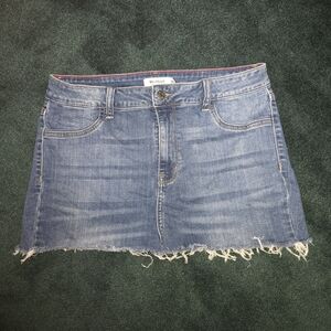 Cello Distressed Denim Mini Skirt